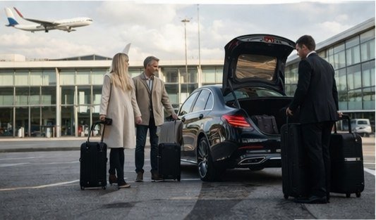 Airport pickup with luggage support